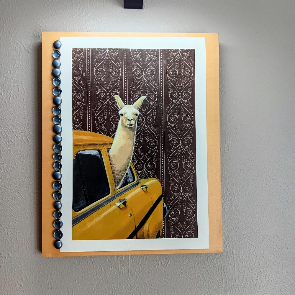 Taxi Llama Print On Art Board - Picture 2 of 6